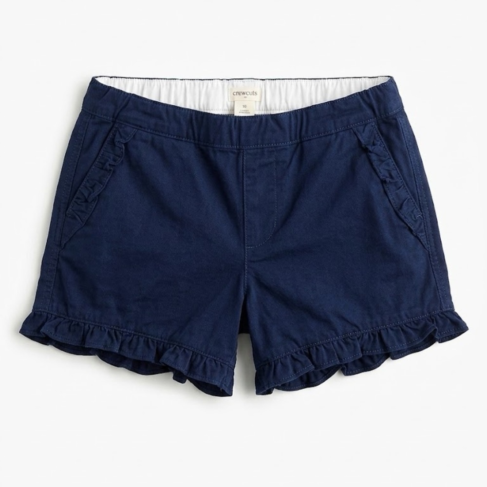 NWOT Girls Navy Crewcuts Ruffled Shorts